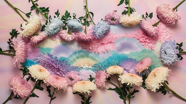 Pastel embroidery hoop with floral pattern